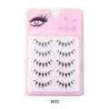 5 pairs of handmade W20 manga barbie false eyelashes with natural wispy fibers - W20 Style