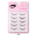 Cinq paires de faux cils manga faits main avec bande transparente, modèle W21 - Style W21