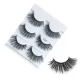 5 pairs of criss-cross layered thick faux mink eyelashes in model T02 for makeup - Style T02