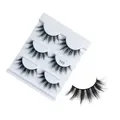 5 pairs of thick T03 synthetic mink eyelashes in a laser box for a natural volumized look - Style T04
