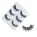 5 pairs of T06 thick faux mink eyelashes with natural wispy curl in laser box packaging - Style T05