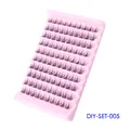 DIY cluster eyelashes with black and bright blue gradient tips in tray DIY-SET-005 - Black And Blue Gradient Style (DIY-SET-005)
