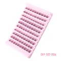 DIY cluster lashes set with synthetic black and pink gradient fibers in a pink tray - Black And Pink Gradient Style (DIY-SET-006)