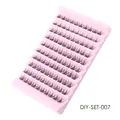 DIY cluster eyelash extension set in mixed black and green colors, model DIY-SET-007 - Black And Green Spliced Style (DIY-SET-007)