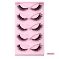 5 Paar Fox Eye Manga falsche Wimpern mit transparentem Band, Modell HLY5-13 - 3D Dimensionaler Dichter Stil (HLY5-13)