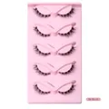 Fünf Paar L-förmige Fox-Eye Manga-Wimpern Modell HLY5-14 für einen natürlichen Look - Cluster-Kreuz-Stil (HLY5-14)