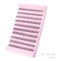 DIY cluster lash extension set DIY-SET-009 with white tray for natural eyelash grafting - Black And White Contrast Style (DIY-SET-009)