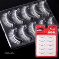 Five pairs of voluminous white faux eyelashes for stage makeup and festive parties - Arc Symmetric Dramatic Style (CS5-004)