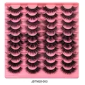 Dramatic 20 pairs pack of fluffy thick curly false eyelashes in a pink tray - Dramatic Messy Style (JSTM20-003)