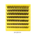 DIY cluster lashes set DIY-SET-014 with 7 rows of black fiber eyelashes on yellow tray - Yellow Tray Style (DIY-SET-014)
