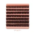 DIY cluster lash set with 7 rows of voluminous crisscross segmented eyelashes on tray - Pink Tray Style (DIY-SET-011)