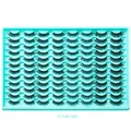 Bulk pack of 80 pairs natural thick black faux mink eyelashes in light blue tray - Natural Crisscross Style (FLY48-002)
