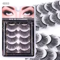 Pack de 5 pares de pestañas postizas 6D hechas a mano modelo 6D03 con un volumen natural - Estilo 6D03