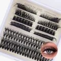 Kit extension ciglia a ciuffetti fai-da-te in fibra sintetica nera per un effetto voluminoso - Set Ciglia Base (DIY-SET8-002)