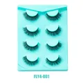 4 paia di ciglia finte in finto visone folte con motivo incrociato e finitura nera - Fly4-001