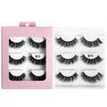 3 Paare 6D fluffige Nerz-Stil Wimpern R11 in rosa Box mit transparentem Sichtfenster - R11