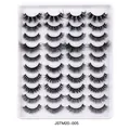 Set di 20 paia di ciglia finte in finto visone con stili misti e volume intenso - Stile a Ventaglio Lungo Naturale (JSTM20-005)