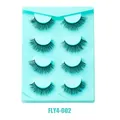 Set di 4 paia di ciglia finte in vison sintetico naturali e folte su vassoio blu - Fly4-002