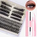 Kit extension ciglia individuali con ciglia nere e set di strumenti rosa - Set Fai-da-te 8-002 + Set Rosa