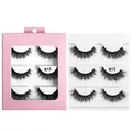 3 Paar fluffige 6D Kunstwimpern Set Modell R13 mit rosa Fensterbox für Frauen - R13