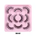 5 pairs of Russian curl DD fake eyelashes set in style DD5-007 with dense black fibers - Russian Stage Style (DD5-007)
