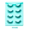 Set di 4 paia di ciglia finte effetto visone con ricci densi e banda nera stile FLY4-003 - Stile Naturale Arricciato (FLY4-003)