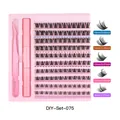 DIY Wimpernverlängerung Set mit rosa Pinzette und 10 Reihen Cluster-Wimpern - Rosa Stil (DIY-SET-075)