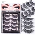Dramatic 6D07 synthetic fiber false eyelashes pack with 5 pairs for a bold 6D makeup look - 6D07 Style