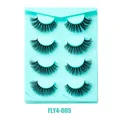 Lot de 4 paires de faux cils en vison synthétique croisés avec volume naturel dense - Fly4-005