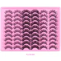 Großpackung mit 30 Paar natürlichen künstlichen Nerzwimpern Modell FLY30-001 in rosa Etui - Natürlich Dicker Stil (FLY30-001)