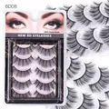 5 pairs of 6D synthetic fiber false eyelashes in style 6D08 with a natural 3D layered look - 6D08