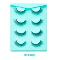 Lot de 4 paires de faux cils style vison 3D dans un plateau turquoise, modèle FLY4-006 - Fly4-006