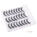 Set of 14 pairs natural dense false eyelashes with cross-curl design in FLY12-001 style - Natural Dense Cross Style (FLY12-001)