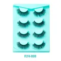 Lot de 4 paires de faux cils effet vison denses et ailés style naturel modèle FLY4-008 - Fly4-008