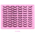 30 Paar dichte, mehrlagige künstliche Nerzwimpern in rosa Schale, Modell FLY30-004 - Fly30-004