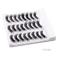 Voluminous multi-layer false eyelashes FLY12-004 in 21-piece set with white tray - Large Volume Fluffy Curled Style (FLY12-004)