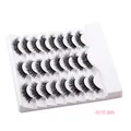 Black dense false eyelashes set FLY12-005 in a rose-patterned white plastic tray - Cross Dense Large Volume Style (FLY12-005)