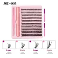 Kit d'extension de cils 30D DIY avec pince rose et colle dans un plateau de 10 rangs - 30D-003