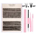 Kit extension ciglia singole fai-da-te con colla e pinzette rosa 30P 40P - Kit Attrezzi Misto 30P E 40P / DIY-SET-033+Kit di Strumenti Rosa