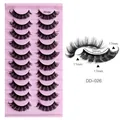 Dramatic curly DD-026 false eyelashes 10 pairs set with 11-17mm multi-layered volume - Russian Curl Style DD-026 (DD-026)