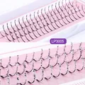 Colorful individual eyelash extensions with silver glitter tips on a pink card base - LP3005-Silver