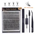 Profi DIY Wimpernverlängerung Set mit 30 Clustern und Applikationswerkzeugen - Segmentierte Wimpern Mit Werkzeugsatz (DIY-WH12-006) / Mit Werkzeugset