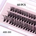 DIY cluster wimperset met 60 stuks zwarte gesegmenteerde wimpers type 40D-301 - 40D-301