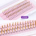 Individual lash extensions featuring gold glitter flakes on premium black fiber clusters - LP3006-Gold