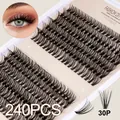 Set da 240 ciuffi di ciglia finte individuali DIY volume 30P 8-16mm con fibre nere - 30P Density Style / DIY-SET-034