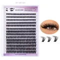 Natürliches Wispy DIY Wimpern-Set mit schwarzen Kunstfasern in einer großen Schale - Acryl-Box-Stil (DIY-Set-023)