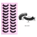 Set of 10 pairs DD-031 Russian curl false eyelashes with 12-17mm length and pink tray - Russian Curl Style DD-031 (DD-031)