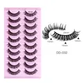DD-032 Russian volume false eyelashes 10 pairs with 10mm-16mm curly thick fiber - Russian Curl Style DD-032 (DD-032)