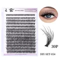 DIY segmented cluster lashes set with natural wispy finish and 30P volume density - Diy-set-054 [fluffy 30d] 280 Clusters