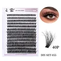 DIY individual 40P eyelash extension set with black dense cluster lashes - Diy-set-055 [fluffy 40d] 280 Clusters